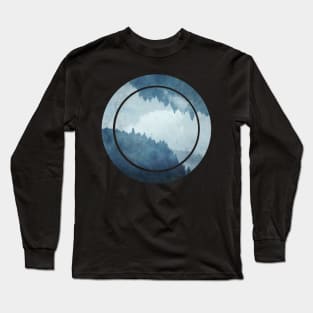 Reflected Landscape - Foggy Mountains Long Sleeve T-Shirt